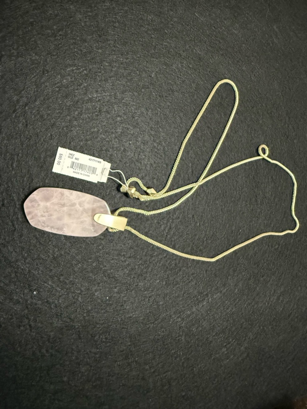 Kendra Scott Gold Chain Necklace with Light Pink Pendant